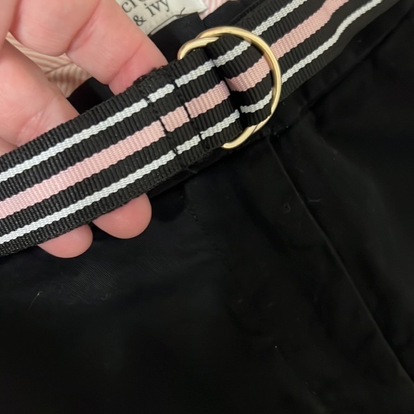 NWT Crown and ivy Shorts Caroline black with pink black and white belt size 4 - Picture 5 of 11